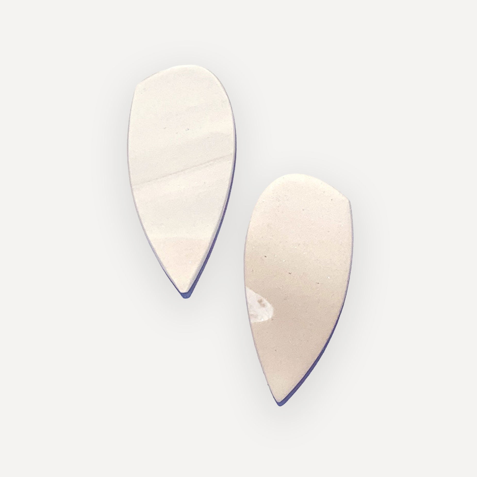 Ava Statement Stud earrings in Ivory on grey background