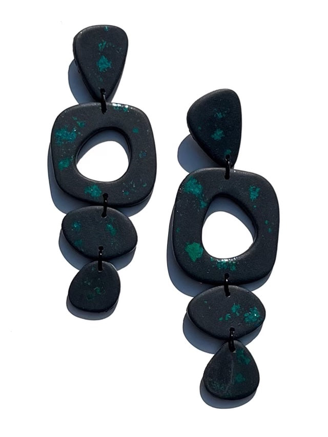Malachite Drop Statement Earrings