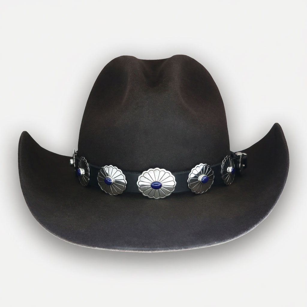 Lapis Hat Band on Gus Cowboy Hat with white background