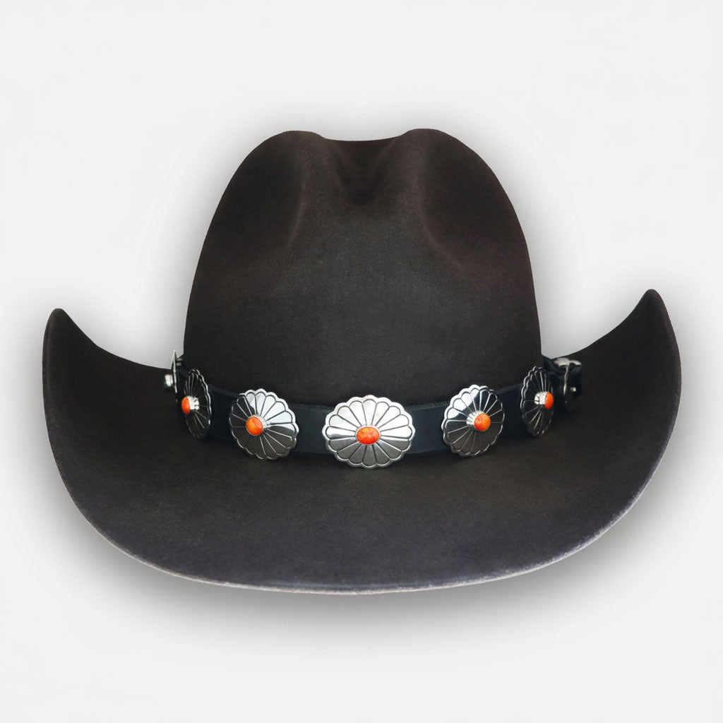 Rough Rider Leather Concho Hat Band