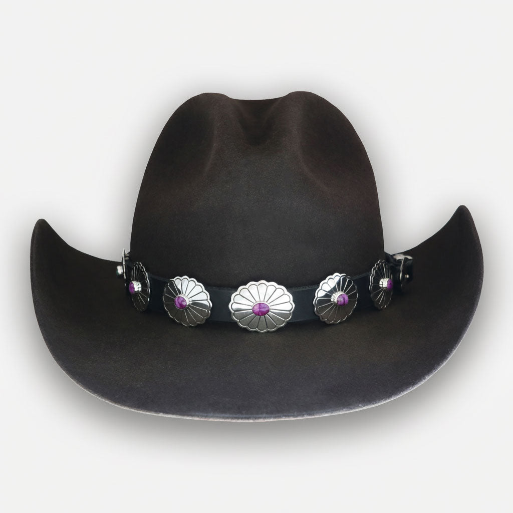Rough Rider Leather Concho Hat Band