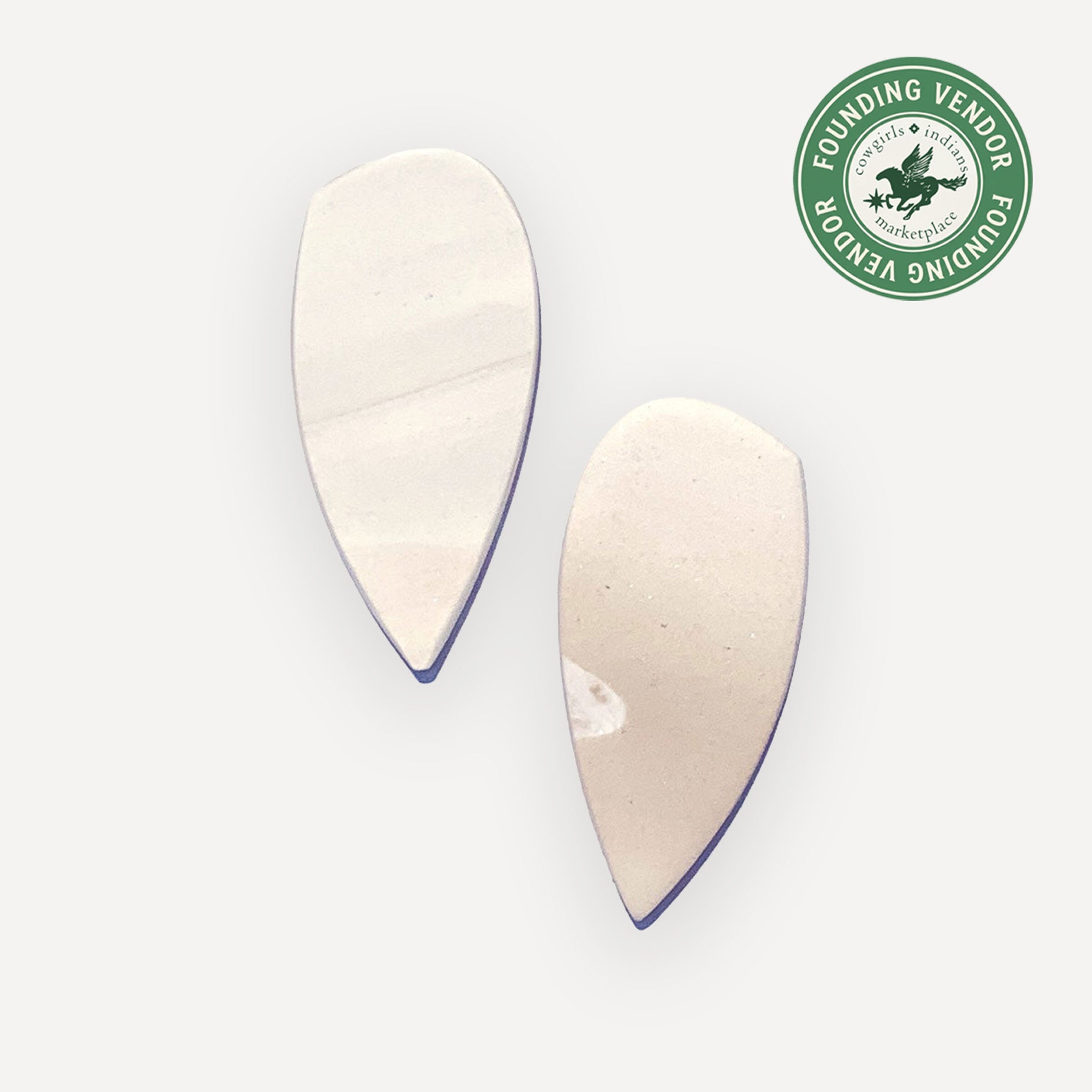 Ava Statement Studs in Ivory on White background