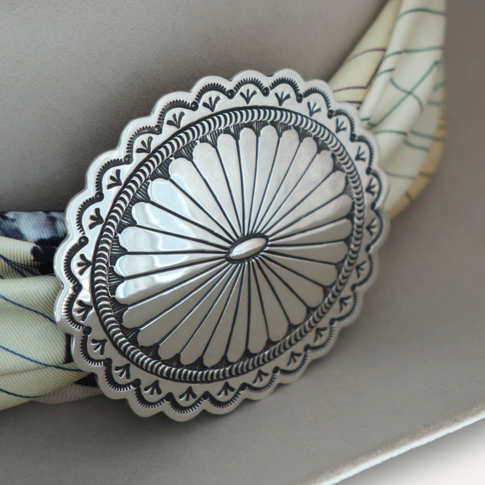 Concho on Silk Scarf 