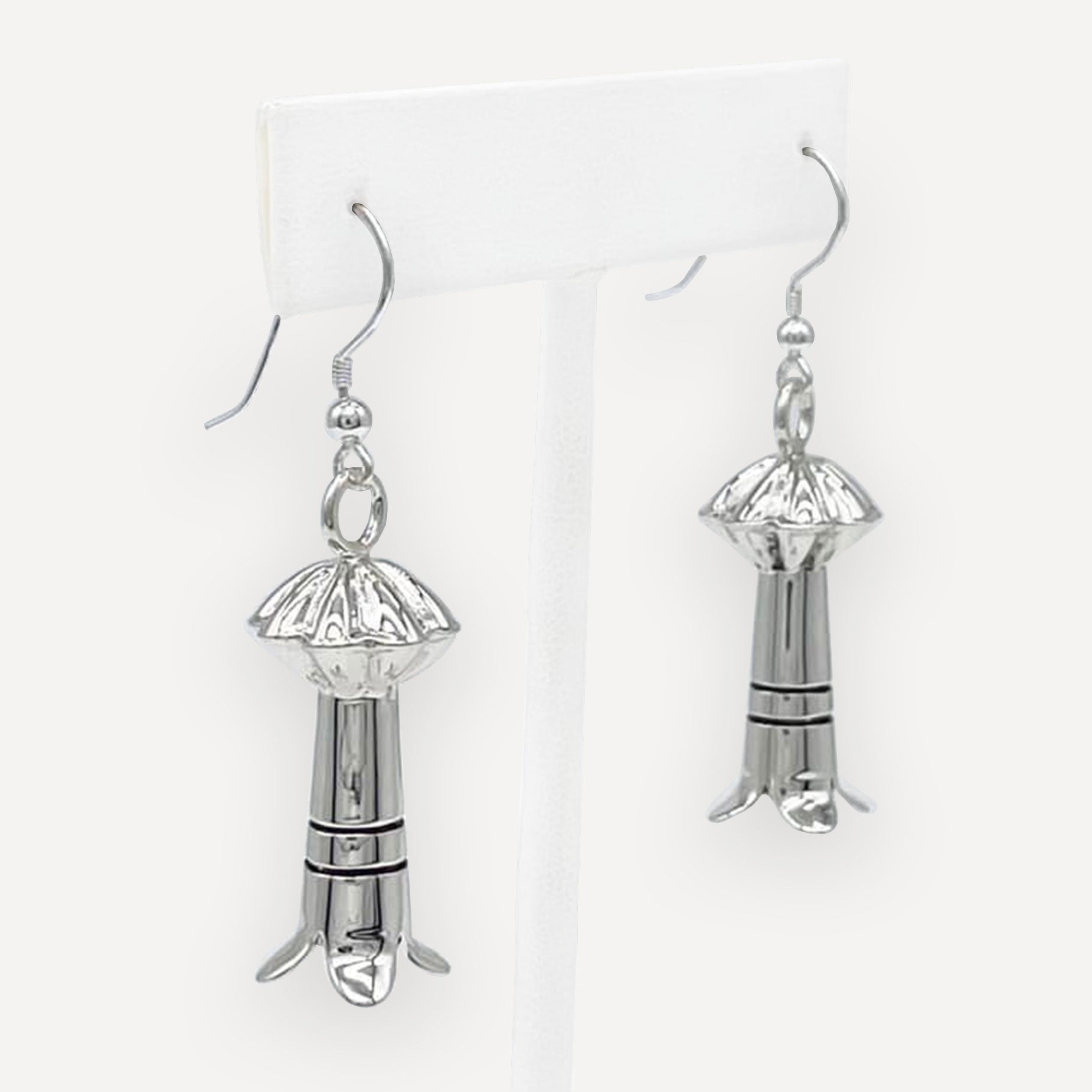 Fluted Squash Blossom Earring Set