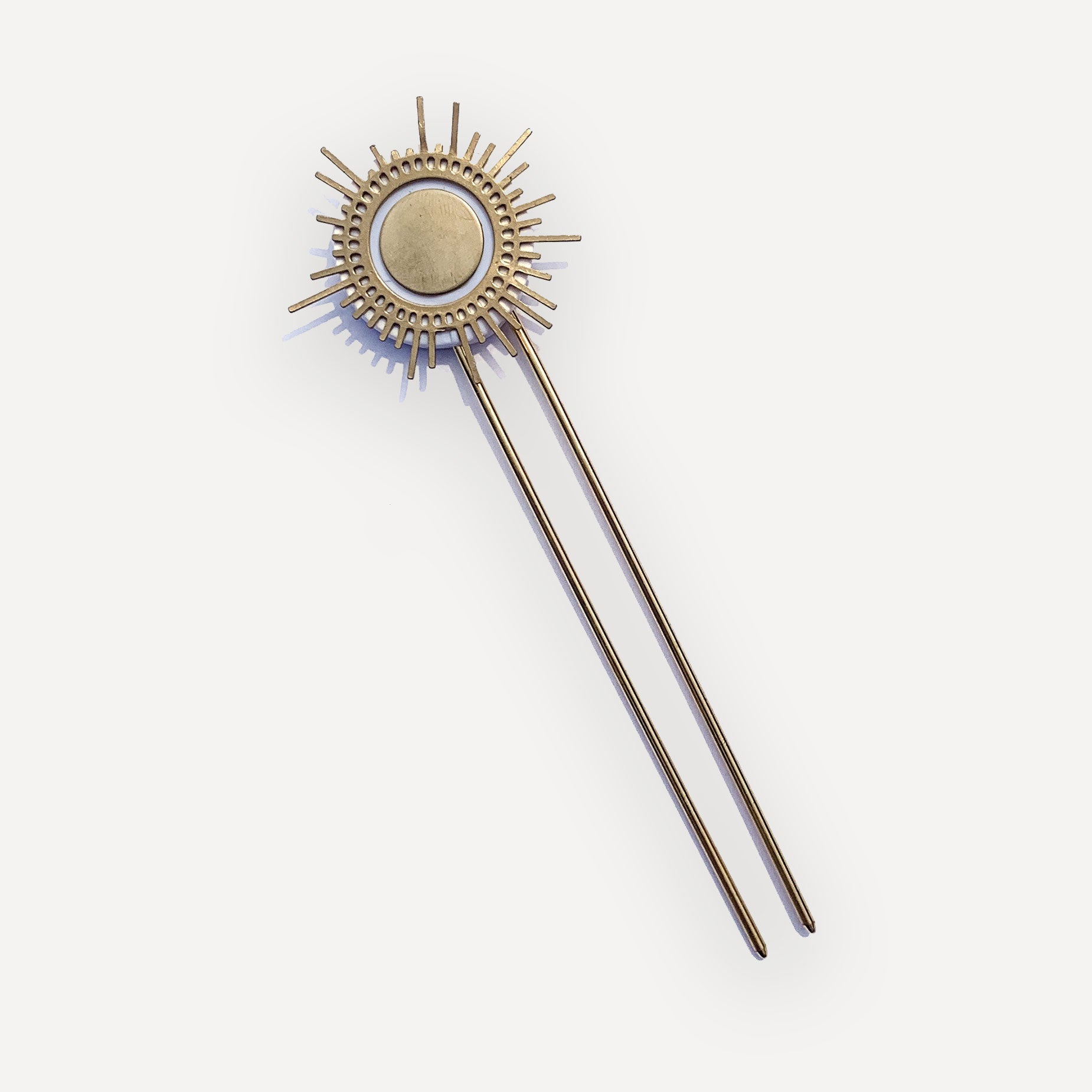 Hepa Hairpin with Brass Sunburst
