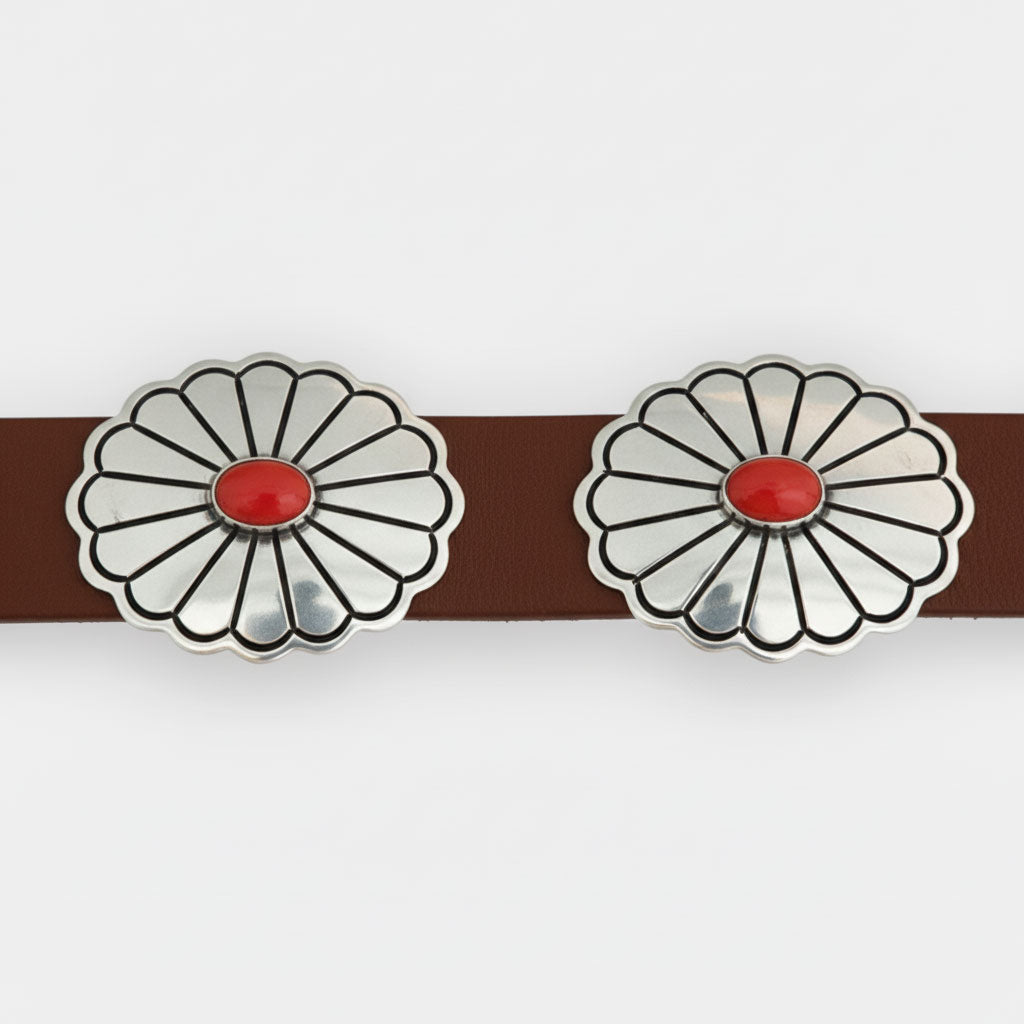 Rough Rider Leather Concho Hat Band